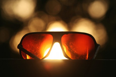 a sunset through rose colored glasses glasses